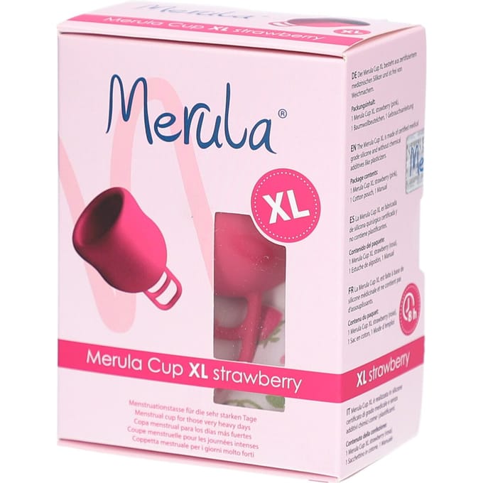 Merula herbruikbare menstruatiecup - XL - strawberry roze