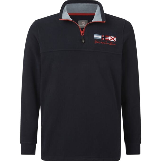 Jan Vanderstorm herren Fleecesweatshirt - 60/62 - donkerblauw - Plus Size