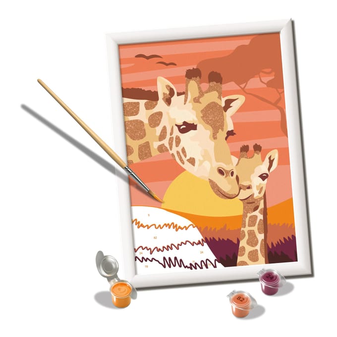 Ravensburger Creart schilderen  op nummer giraffe met jong