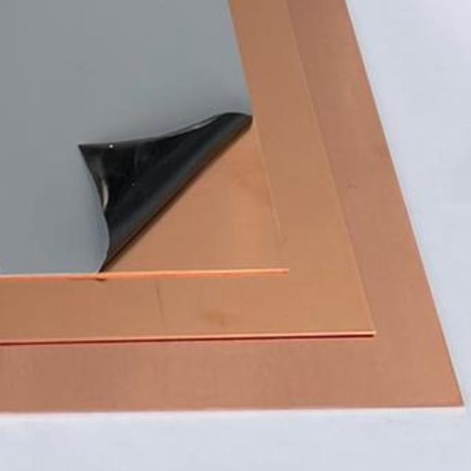 Koper vlakke plaat - 4mm, 500x200mm