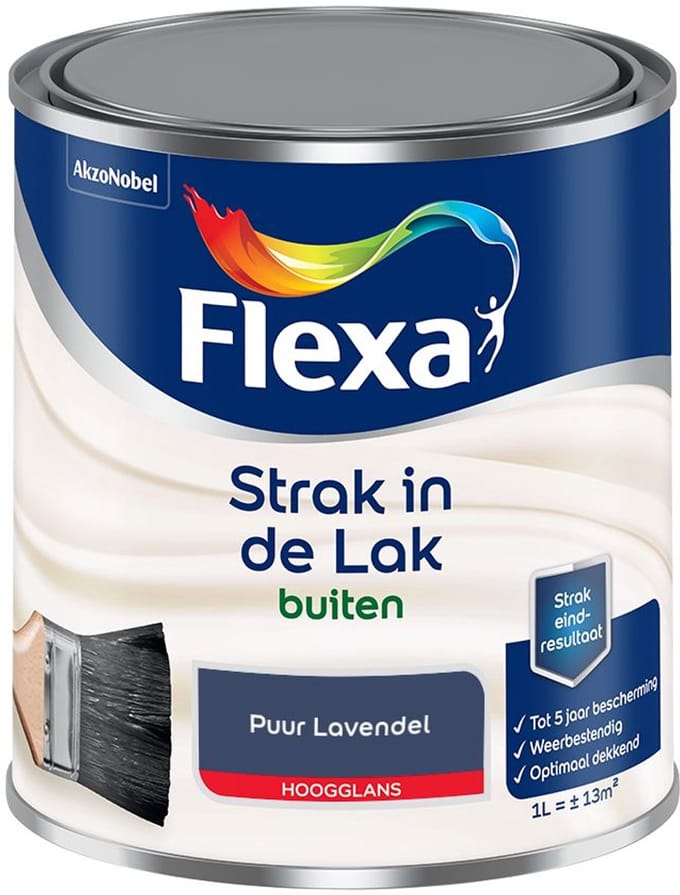 Flexa - Strak In De Lak Buitenlak Hoogglans - Puur Lavendel - Mengverf - 1 L