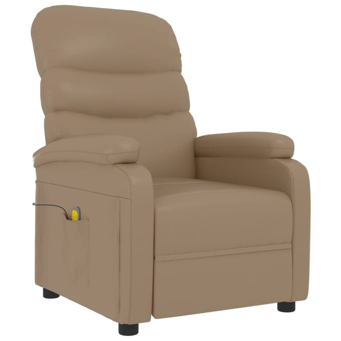 vidaXL Massagestoel kunstleer cappuccinokleurig