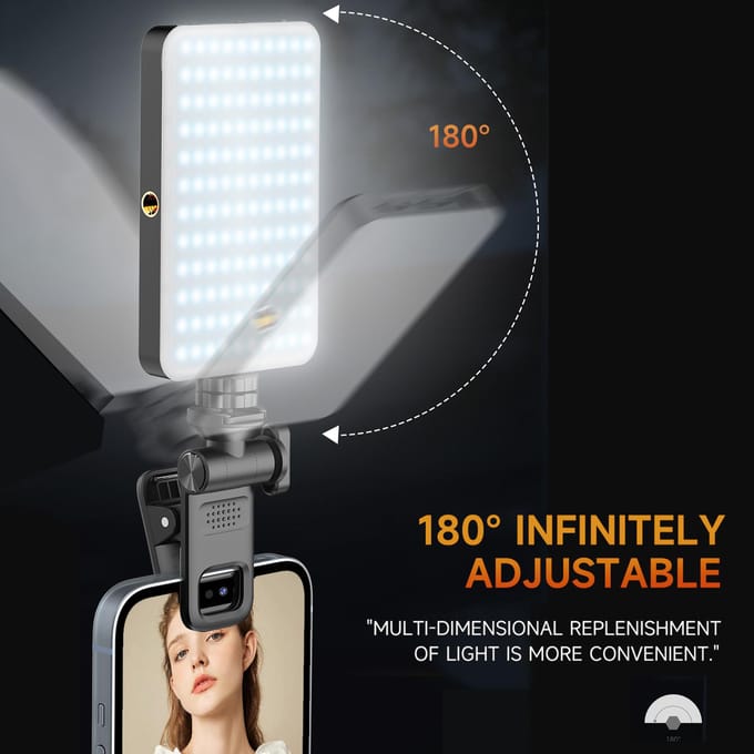 Zaklamp LED Videolamp Video LED Invullicht 2500K-9000K Dimbaar Conferentielicht voor Computer zwart