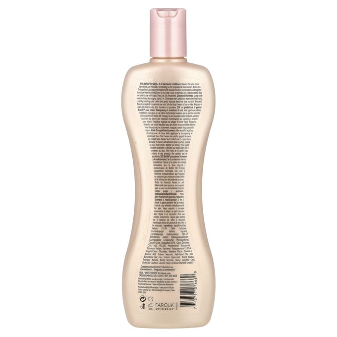 Biosilk, Silk Therapy®, 2-In-1 Shampoo & Conditioner voor Honden, Jasmijn en Honing, 12 fl oz (355 ml) white