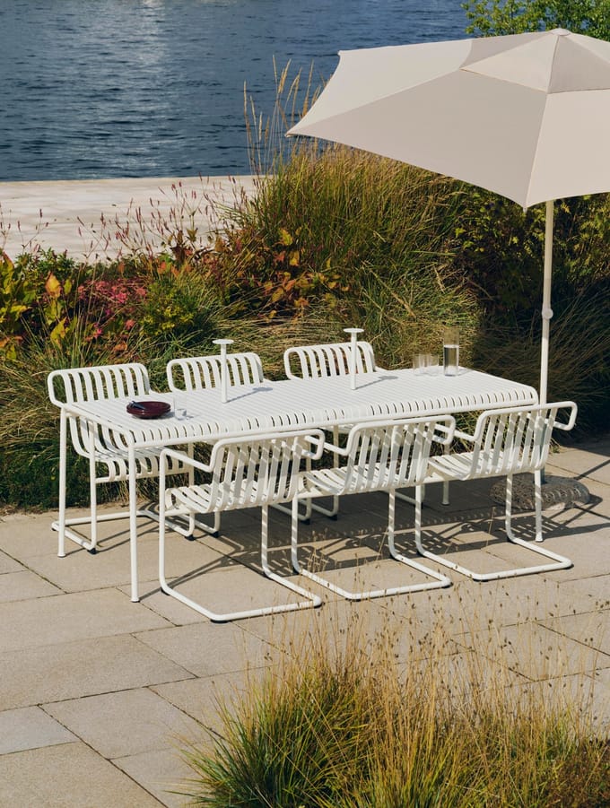 HAY Terrazza parasol - HAYTerrazzaOffwhitegrey - Ø300 x H170-235 cm