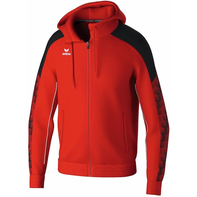 Erima Evo Star Trainingsjack Met Capuchon Heren - Rood / Zwart | Maat: M