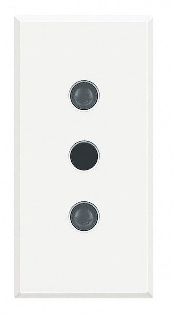 Witte Inbouw Stekkerdoos voor Italiaanse Stekkers - Met Randaarde