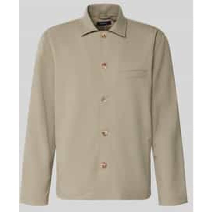 Regular fit overhemdjack met viscosemix model 'Landen'