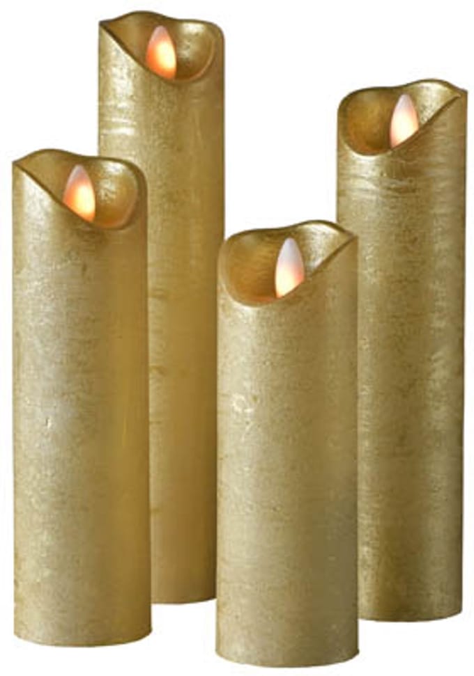 SOMPEX LED Wax set kaarsen SHINE | goud | mat |op afstand bestuurbare | timer