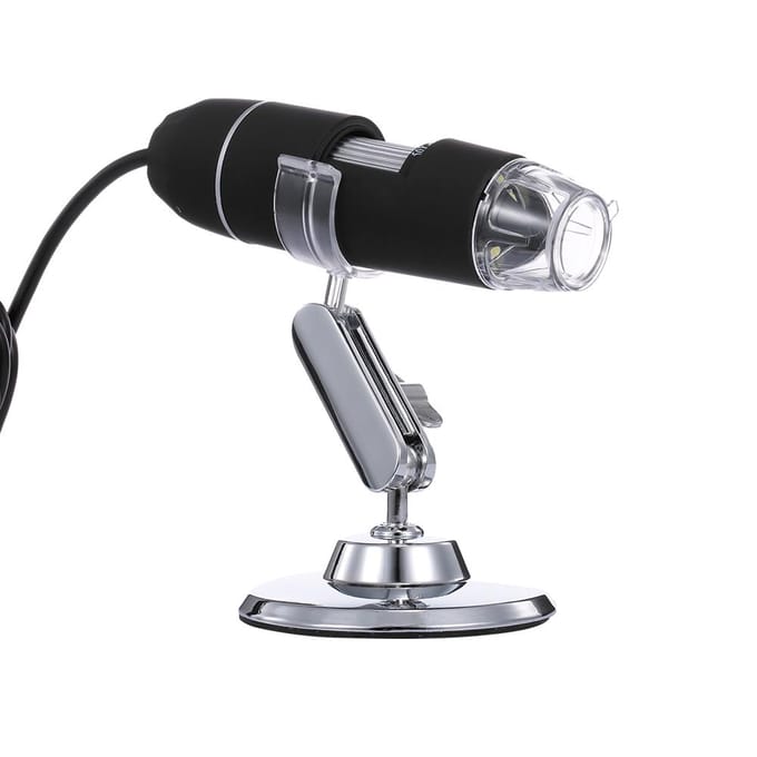 Draagbare digitale microscoop 50X tot 1000X zoom HD-microscoop 3 in 1 USB-vergrootglas 8 LED-verlichting Zwart zwart