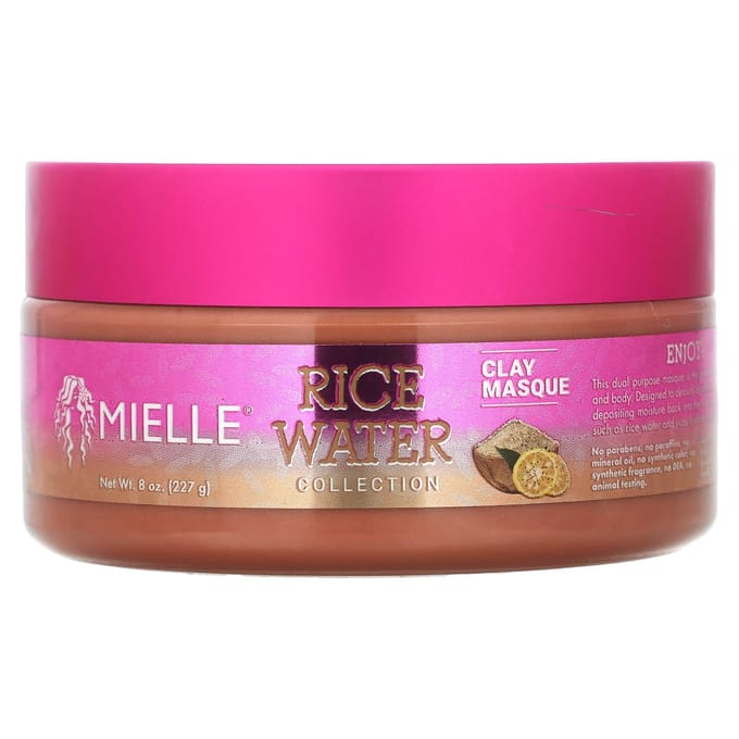 Mielle, Rice Water Collection, Clay Mask, 8 oz (227 g) pink