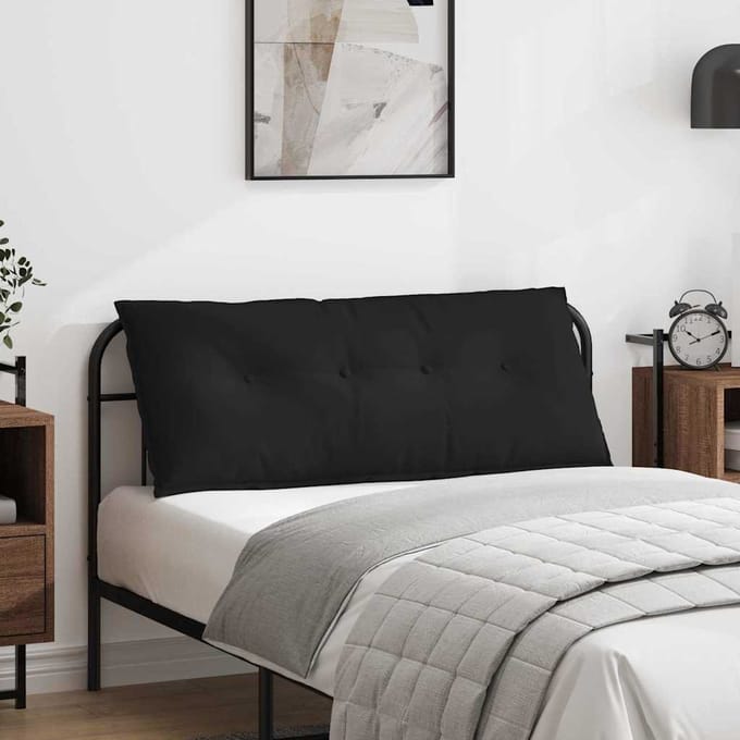 vidaXL - Rugkussen - Zwart - 120 - x - 50 - cm - Microvezel - Stof
