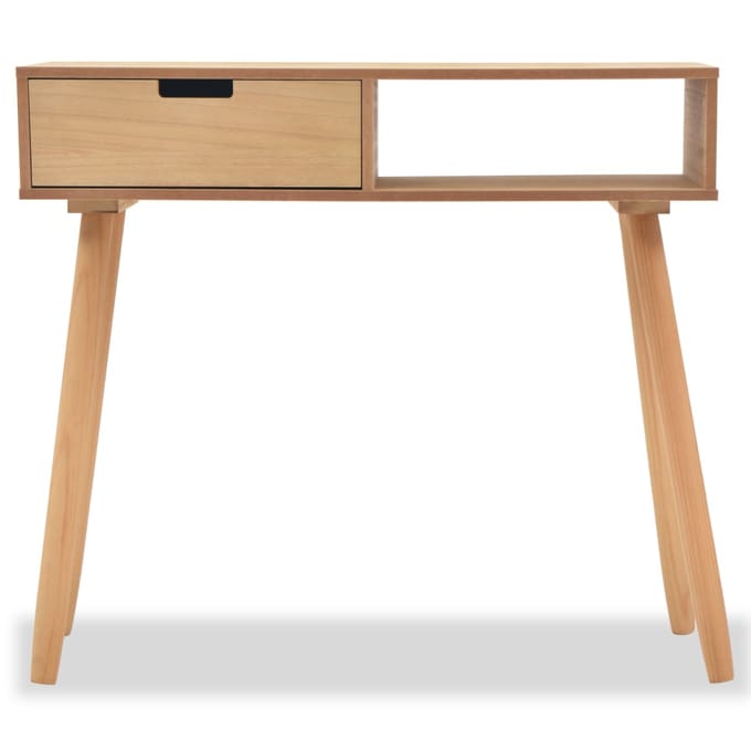 vidaXL - Wandtafel - 80x30x72 - cm - massief - grenenhout - bruin