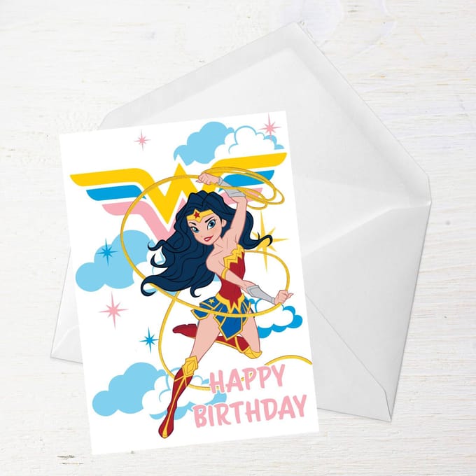 Wonder Woman Happy Birthday Greetings Card - Large Card