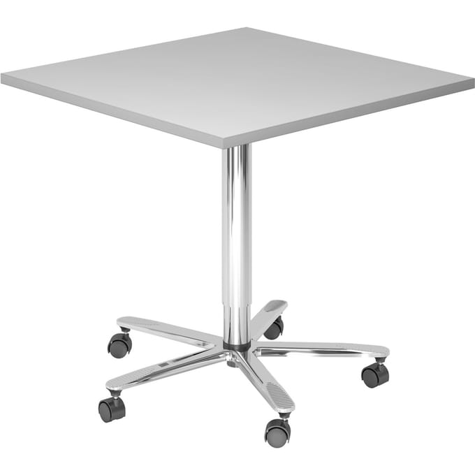 BISTRO 88Q C - Systeem conferentietafel Grijs 80 x 80 Chroom