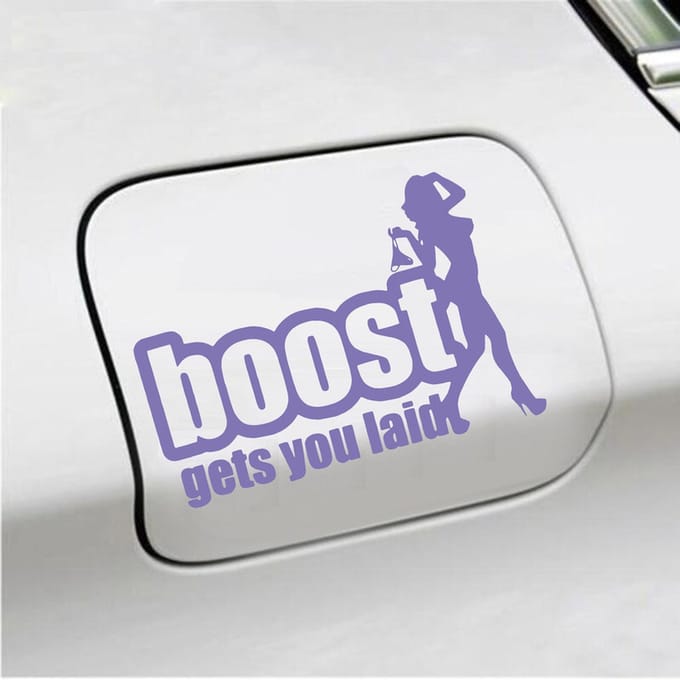 Bumpersticker - Boost Get You Laid - 13 X 18 - Paars
