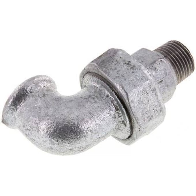 90° L-Koppeling Aansluiting 1/2'' Buitendraad R X Binnendraad Rp Gietijzer Conische Afdichting 25bar