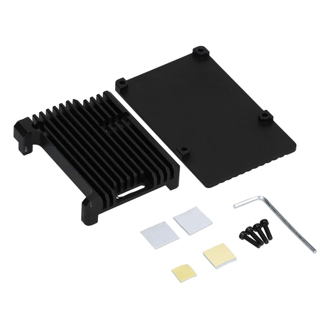Behuizing voor Raspberry Pi 3 Model B B+ Zwarte Aluminiumlegering Anodische Oxidatie CNC Schaal