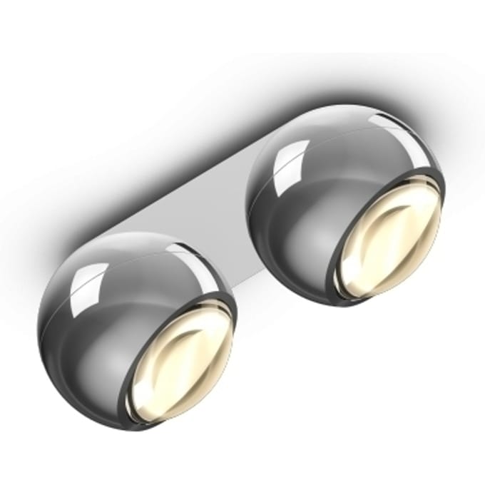 Occhio - io giro doppio volt C Plafondlamp - chroom glans - zilver