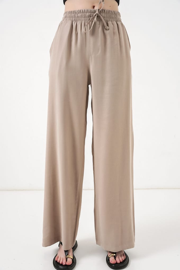 Hoge Taille Wijde Pantalon met Zak