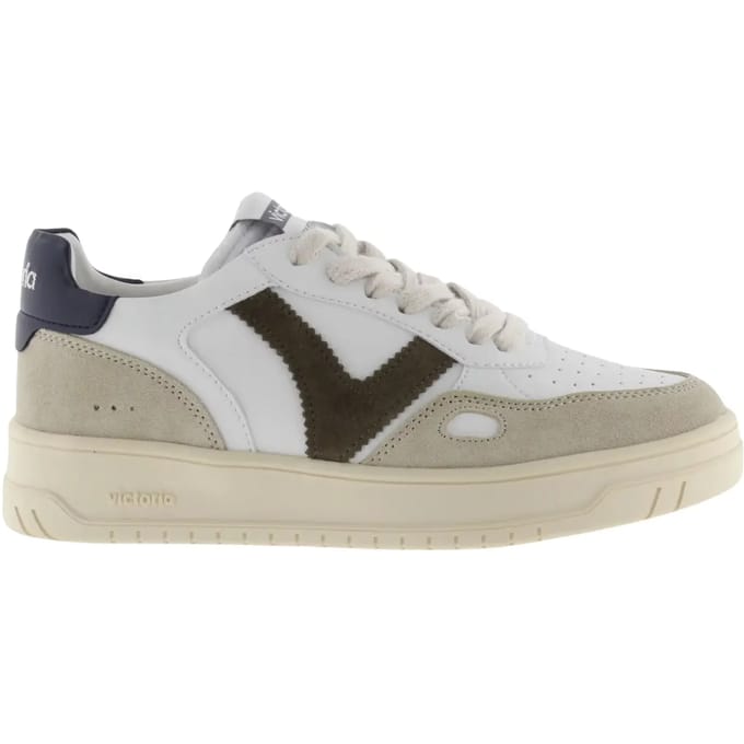 Leren en suede effect sneakers voor dames Victoria Seul