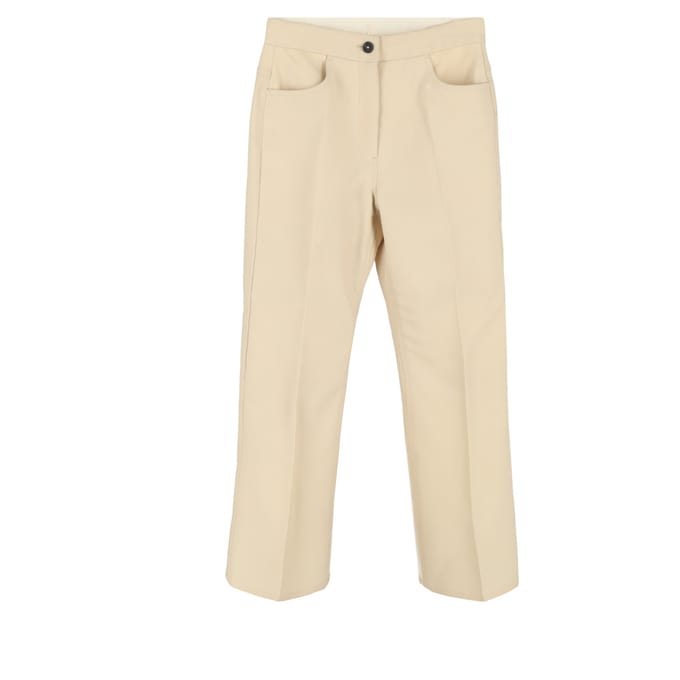 Rechte broek van Jil Sander in crèmekleurige wol.