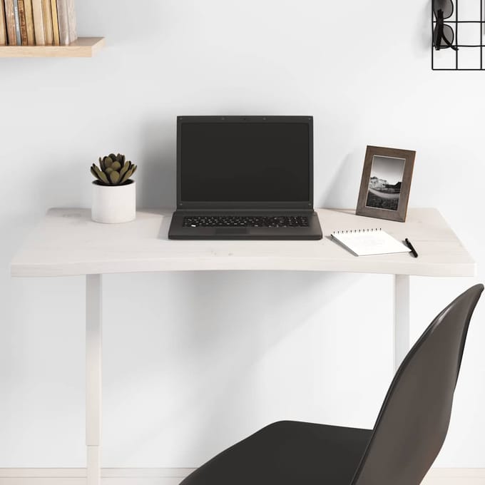 vidaXL - Bureaublad - 80x40x2,5 - cm - massief - grenenhout - wit