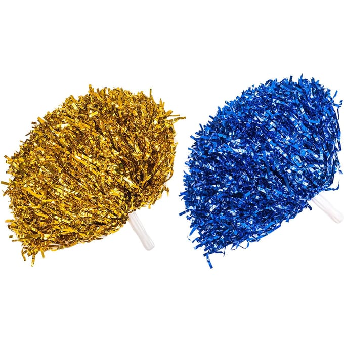 Cheerleading Pompons Herbruikbaar Effen Kleur Flits Effect Plastic Cheerleading Pompons Bal voor Basketbal blue