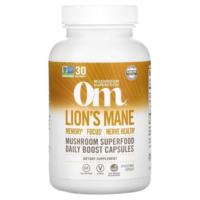 Om Mushrooms, Superaliment Helicopteranium, 2 000 mg, 90 Capsules Végétales (667mg par capsule)