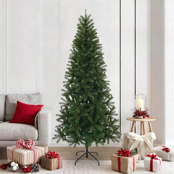 vidaXL - Kunstkerstboom - 210 - cm - PVC, - PE - en - staal - Groen