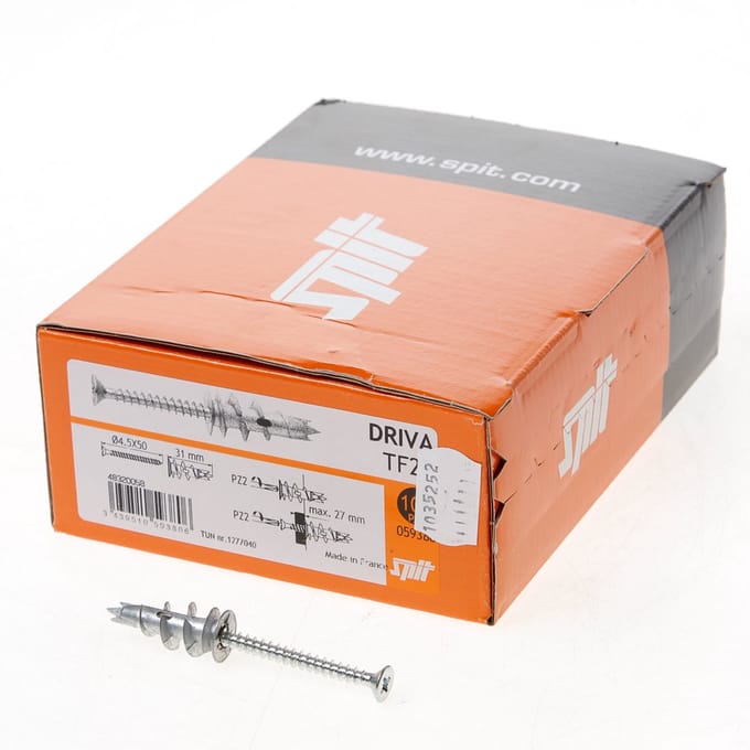 Spit gipsplaatplug Driva TF27 PK-schroef 059380 - 100 Stuks