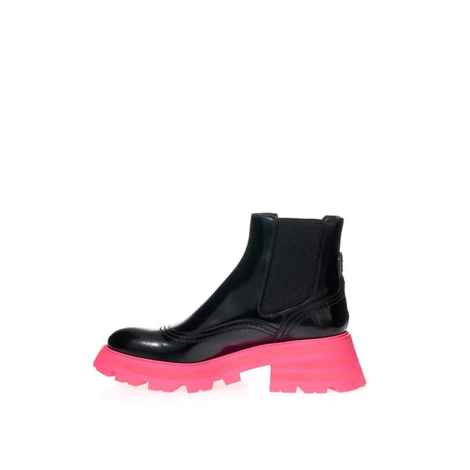 Chelsea Boots Fluo Pink Sole Alexander Mcqueen