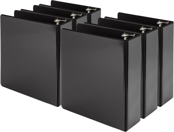 Mini Ringband - Kleine Ordner - Documenten Organiseren - Aanpasbare Cover - 6 Stuks - Zwart