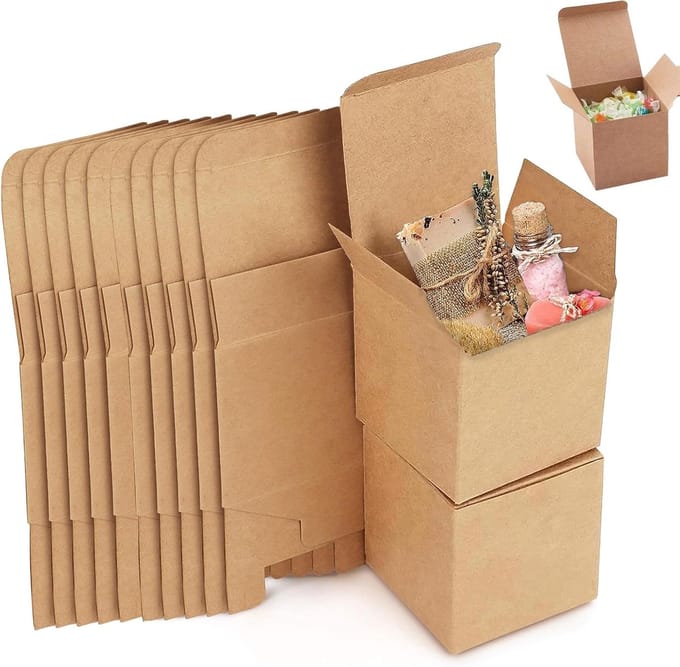Solidchoice - Set van 25 Kraft Papieren Cadeau Dozen 10x10x10 cm