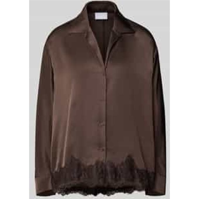 relaxed fit blouse van viscose met kant