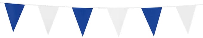 Wefiesta - Vlaggenlijn mini PE blauw wit - 3 meter - 10 x 15 cm