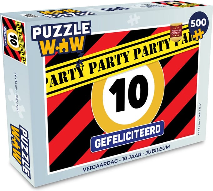 Puzzel Verjaardag - 10 Jaar - Jubileum - Legpuzzel - Puzzel 500 stukjes