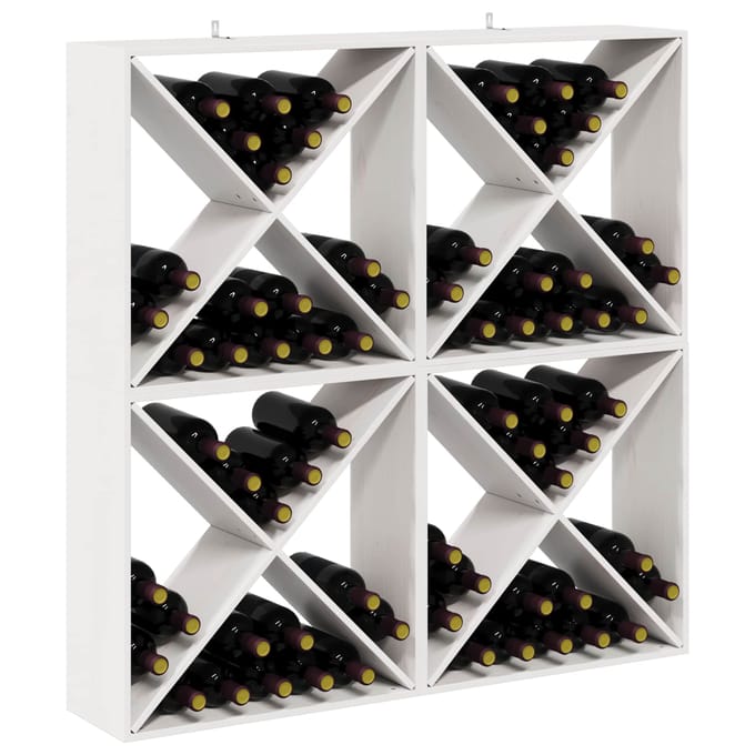vidaXL - Wijnrek - 4 - st - Wit - 62 - x - 25 - x - 62 - cm - Massief - grenenhout