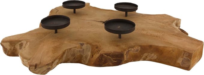 DKNC Granada Kandelaar - Teakhout - 55x55x9cm - Bruin