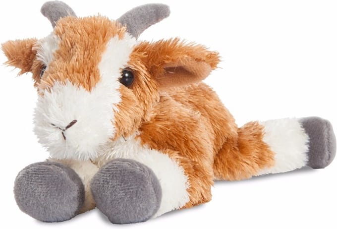Aurora geit knuffel - pluche - 20 cm - boerderij knuffel geit
