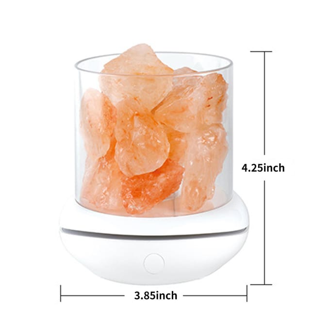 Veilleuse en pierre de sel en cristal, 7 couleurs, lampe LED en cristal de roche, diffuseur d'huile essentielle USB Portable noir
