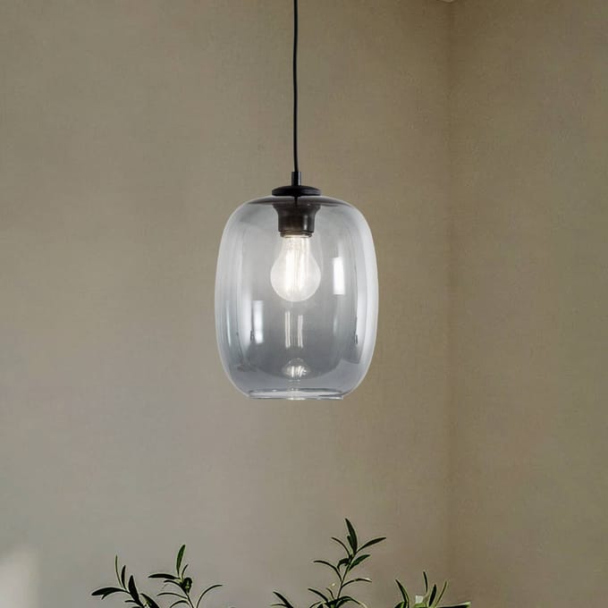 TK Lighting Hanglamp Elio, glas, grafiet, 1-lamp