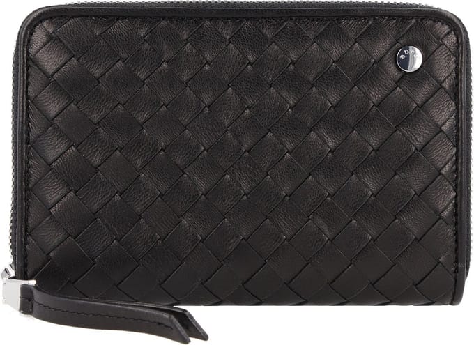 abro Piuma Portemonnee Leer 15 cm - Dames - Horizontaal - black-nickel