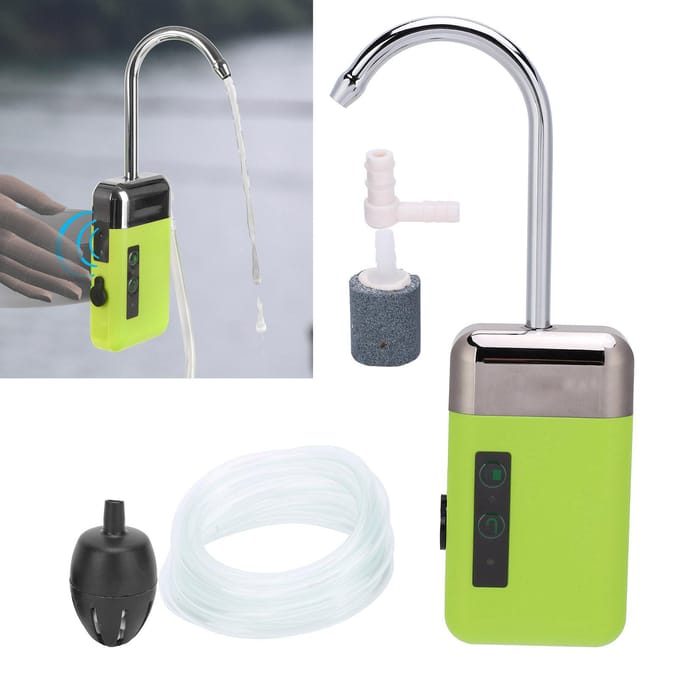 Zuurstofpomp Sensing Pompen Water 3 Modi met LED-licht voor Vissen Handen Wassen 210 white