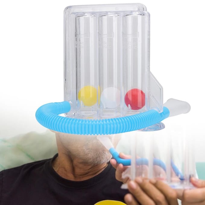 Diepe Ademhaling Longoefenaar Incentive Spirometer Ademhalingsmeetsysteem Type A 3 Ballen Enkel wit