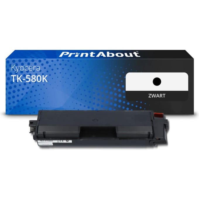 PrintAbout huismerk Toner TK-580K Zwart Geschikt voor Kyocera