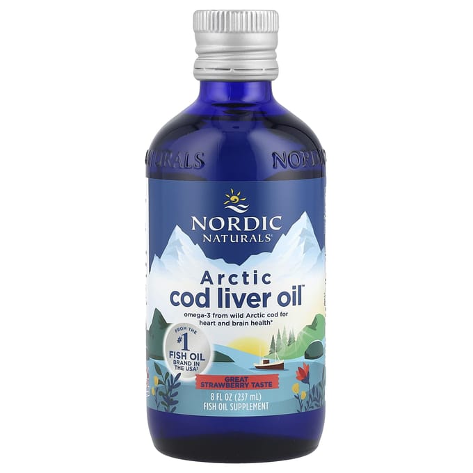 Nordic Naturals, Arctic Cod Liver Oil, Aardbei, 8 fl oz (237 milliliter)