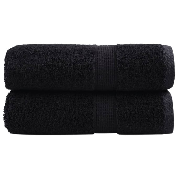 vidaXL - Premium - washandjes - SOLUND - 2 - st - Zwart - 30x30 - cm - 600 - g/m2