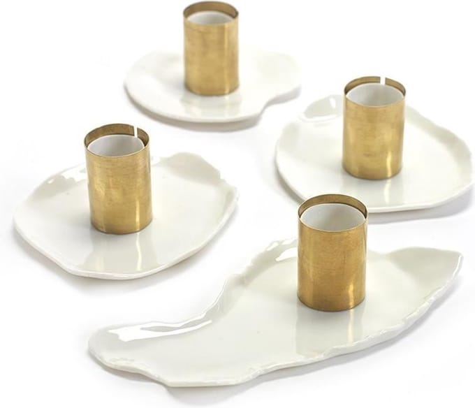 Serax - Kandelaar Marie koper Wit - Set van 4