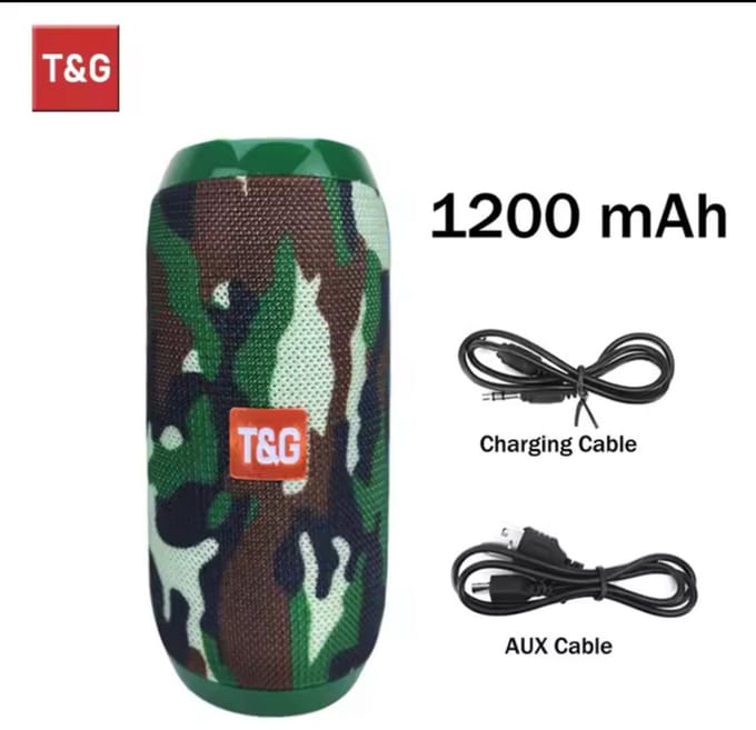 Bluetooth Speaker – Waterproof TWS Outdoor Surround Sound Box with TF/USB/AUX/FM Support – Camouflage